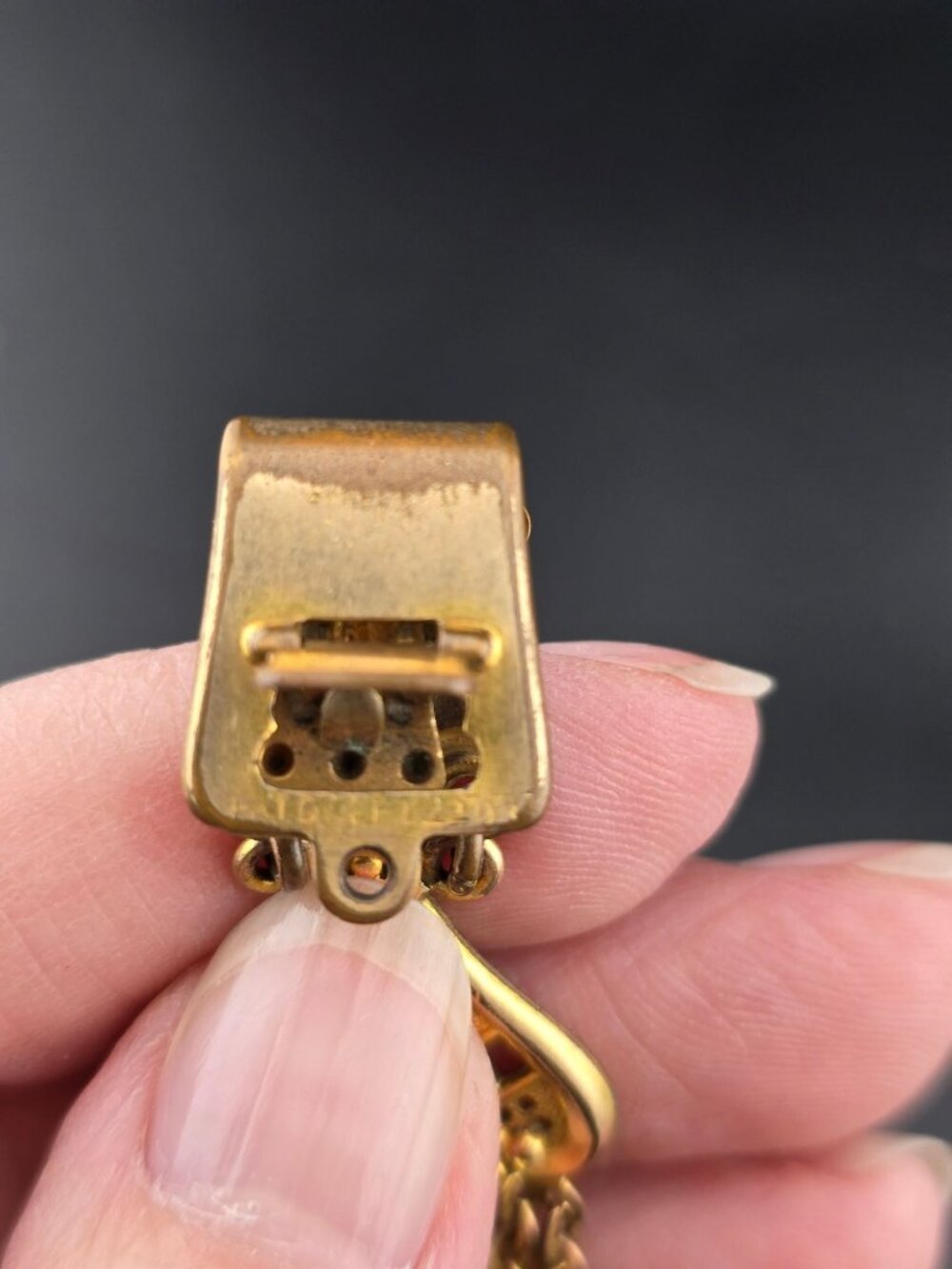 Antique Gold Filled Watch Fob With Ornate Chain & Engraved Details 1912 - Picture 3 of 10